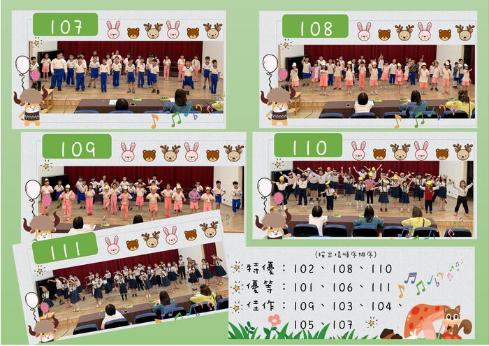 【校內英語歌曲比賽】111學年度一年級英語歌曲比賽成績公告圖片