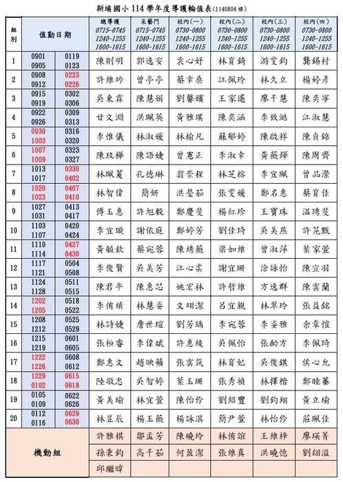 114導護輪值表圖片